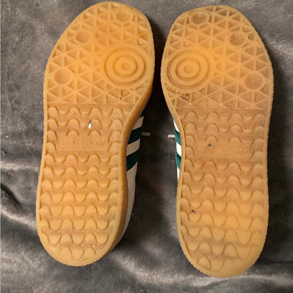adidas Samba Platform Sneakers White with Dark Green and Gum Sole - Picture 6 of 12